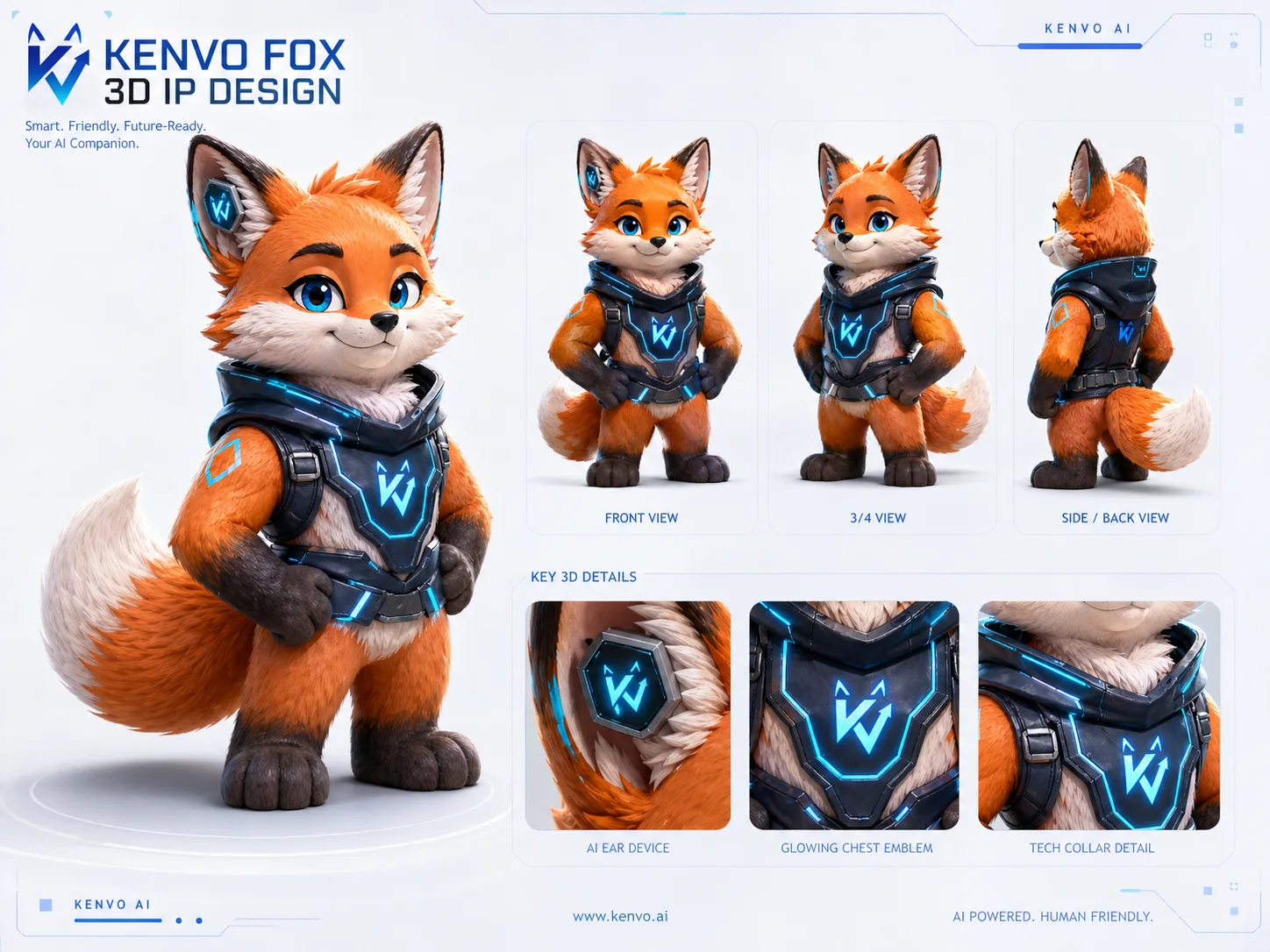 Kenvo Fox 3D IP 设计设定